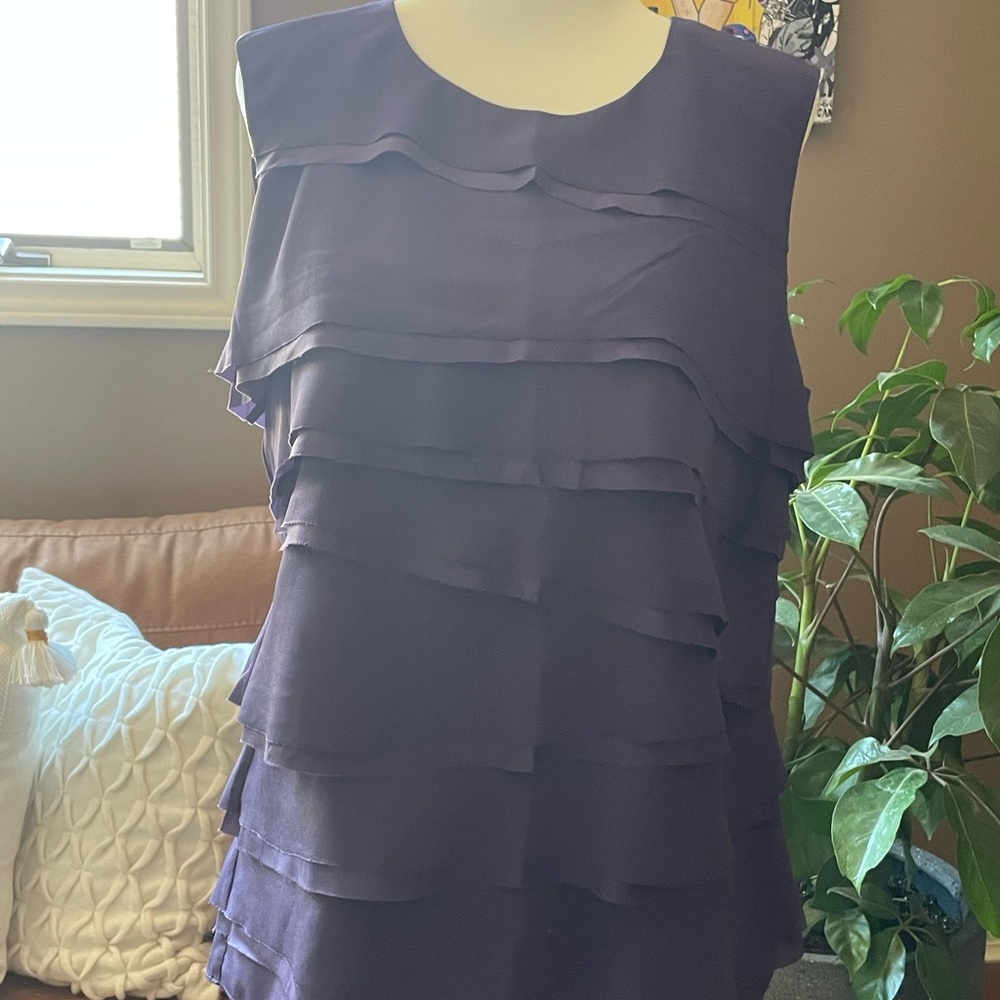 Michael Kors Purple Layered Silk Blouse